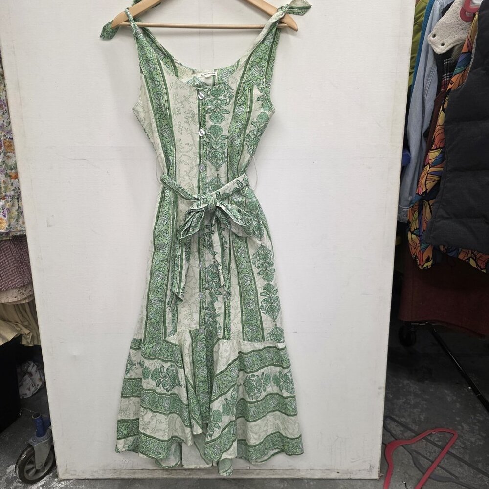 Roller Rabbit Berrino Sedona Printed Scoop Neck Tie Waist Midi Dress XS - Picture 14 of 14